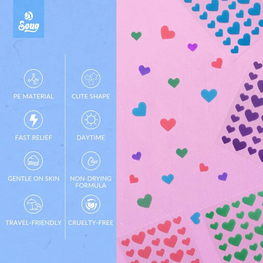 144-Pc Heart Blemish Spot Patches | 0.1mm Thin Skin Cover Blemish Spot Patch QXL