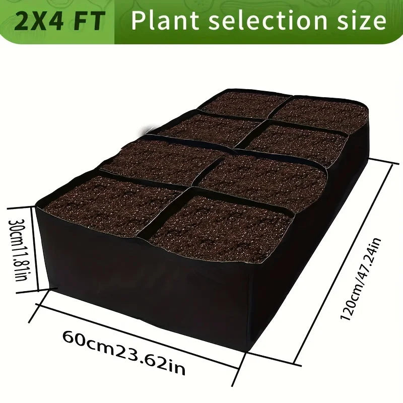 Extra Large 8-Grid Raised Garden Bed | Plant Fiber Planter Box Raised Garden Bed QXL