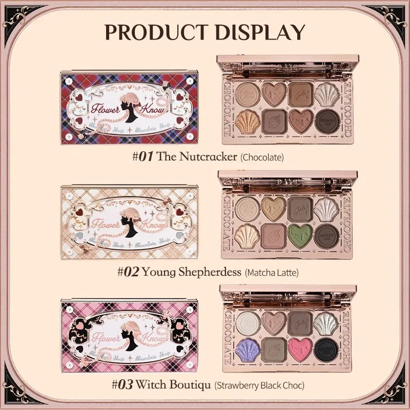 Flower Knows Chocolate Shop Eyeshadow Palette – Shimmer Matte Eyeshadow Palette QXL