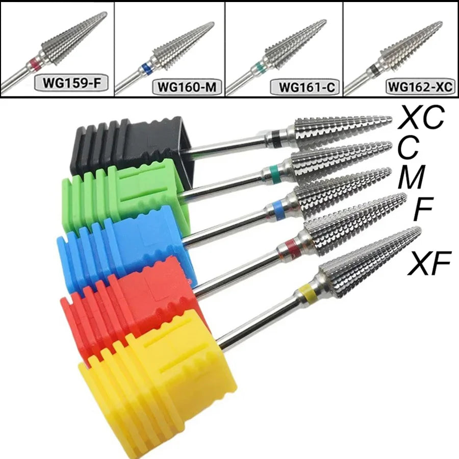 5-in-1 Tungsten Carbide Nail Drill Bit | Gradient Teeth Nail Drill Bit QXL