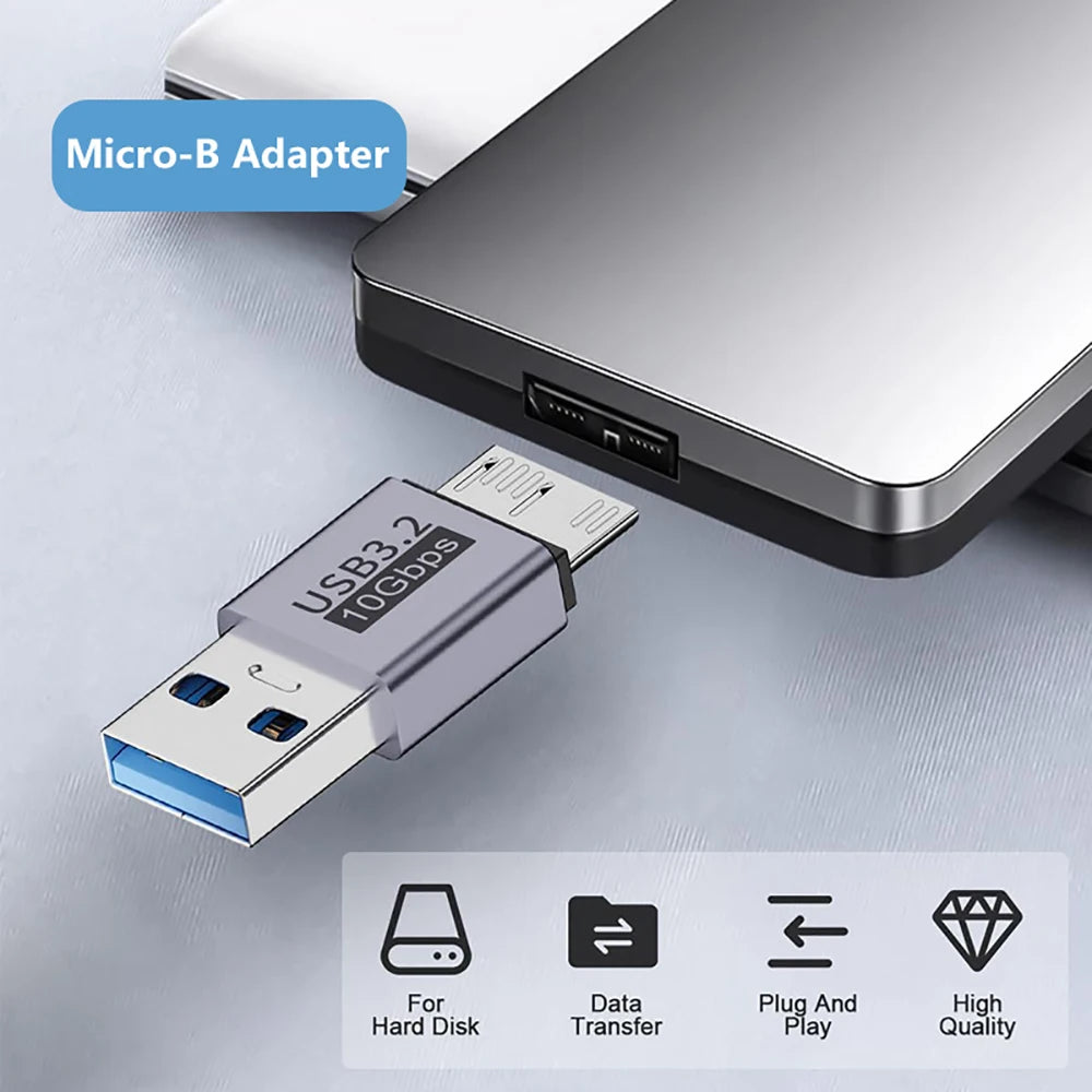 USB 3.0 Micro-B to USB-C Female Adapter | HDD 10Gbps USB Cable Adapter QXL