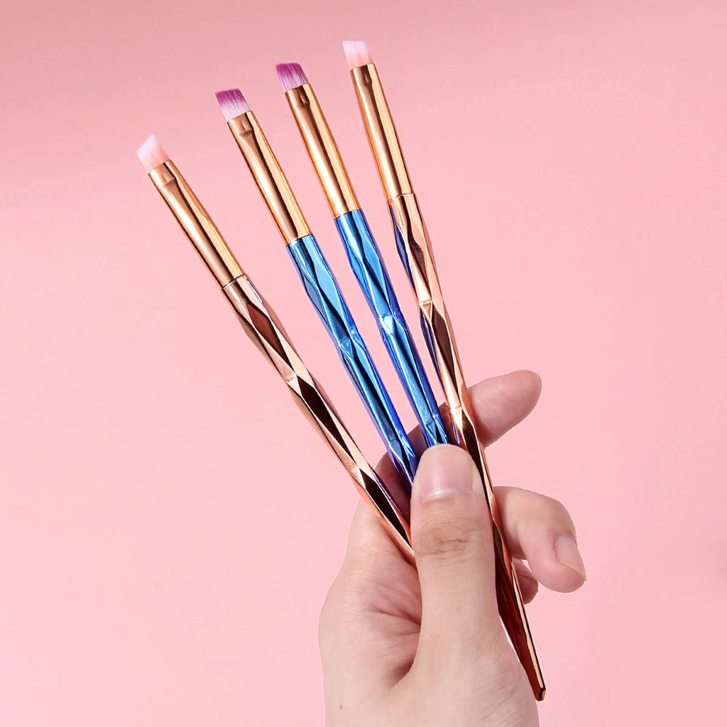 KOSSHOW 2-Pack Eyeliner & Eyeshadow Brushes | Ombre Handle Eye Makeup Brush Set QXL