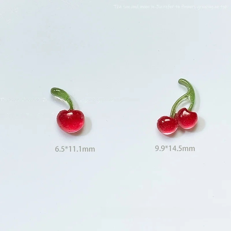 50-Pack 3D Cherry Resin Nail Charms | DIY Nail Art Decor Nail Art Charms QXL