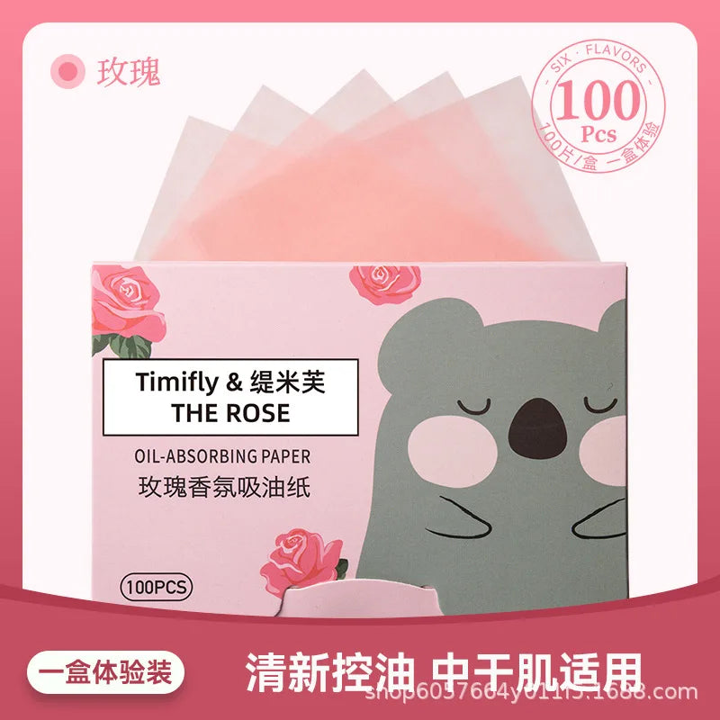 100-Pack Facial Oil Absorbing Blotting Sheets | Define Beauty Facial Blotting Sheets QXL pink