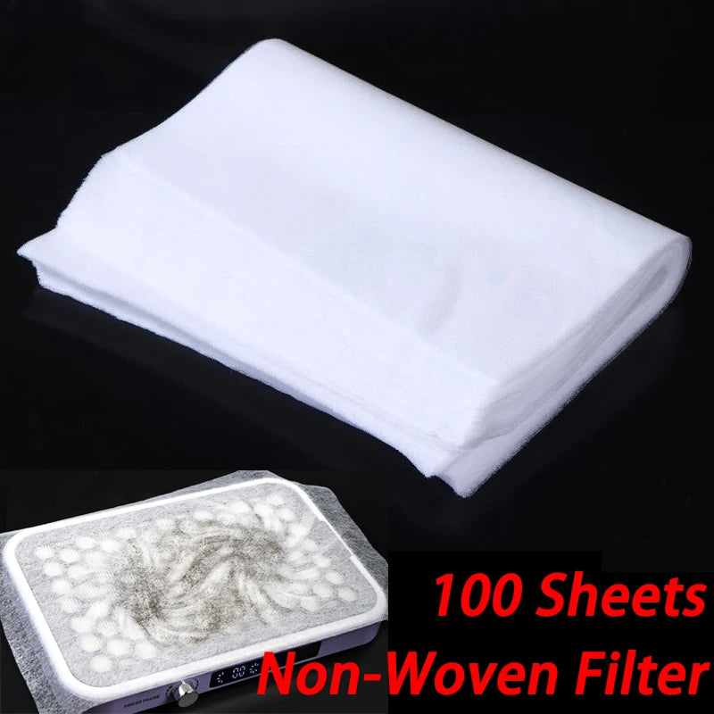 Nail Dust Collector Filter Papers 100/200-Pack | Non-Woven Nail Dust Filter Paper QXL