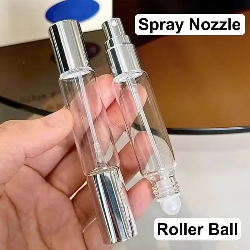 10ml 2-in-1 Refillable Perfume Roller & Mist Spray Glass Bottle Perfume Atomizer QXL