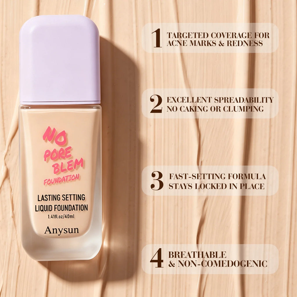Matte Liquid Foundation – Hydrating Long-Wear All Skin Types Liquid Foundation QXL