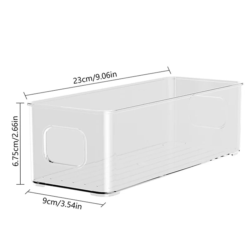 Clear Stackable Fridge Organizer Bin with Handles | Multi-Use Storage Organizer Bin QXL