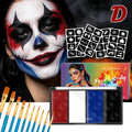 VERONNI 4-Color Face & Body Paint Kit with Brush & Stencils Face & Body Paint QXL 3pcs D
