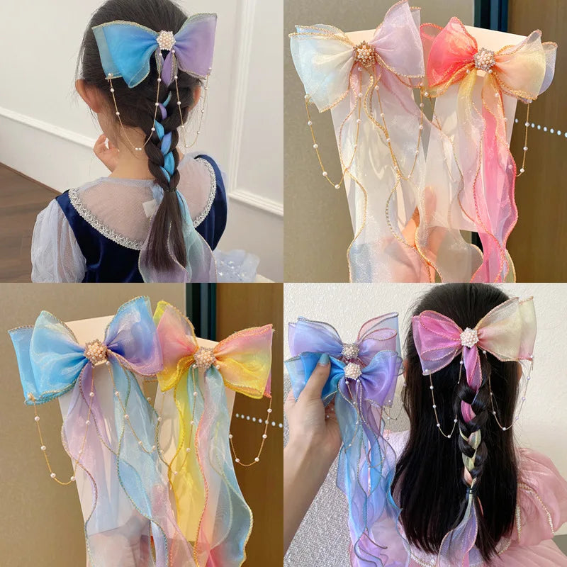 Chiffon Bow Ribbon Hairpin | Cute Girls Hair Clip Girls Hair Clip QXL
