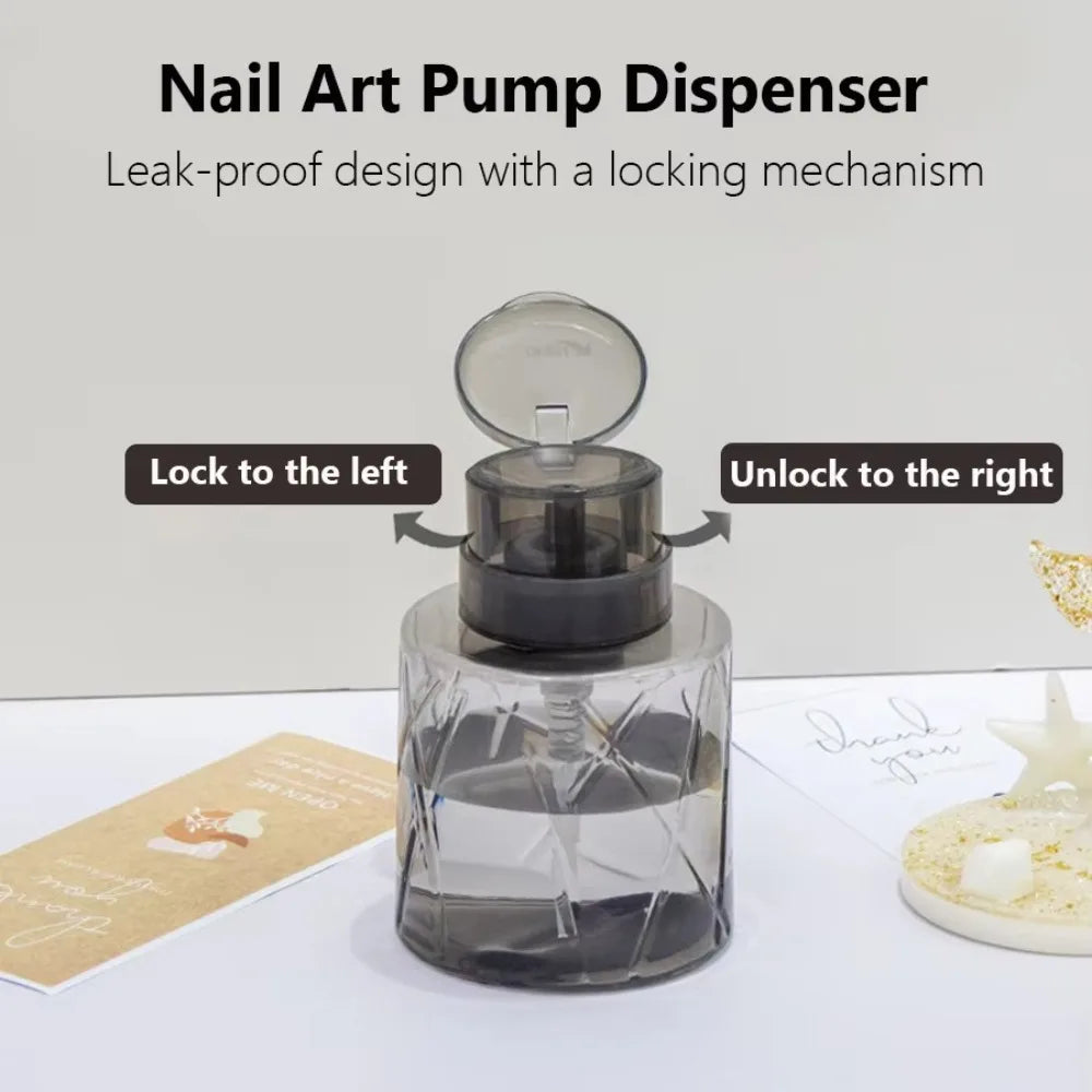 Lockable Refillable Pump Bottle 100ml | Makeup & Nail Cleaner Pump Dispenser Bottle QXL