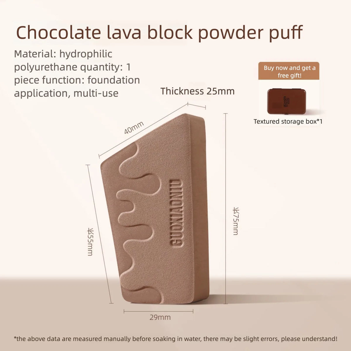 Marshmallow Foundation Puff | Dry & Wet Dual-Use Makeup Sponge Makeup Sponge Puff QXL guoxiaoniu Chocolate