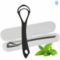 Stainless Steel Tongue Scraper | Double-Sided Fresh Breath Tool Tongue Scraper QXL B Black