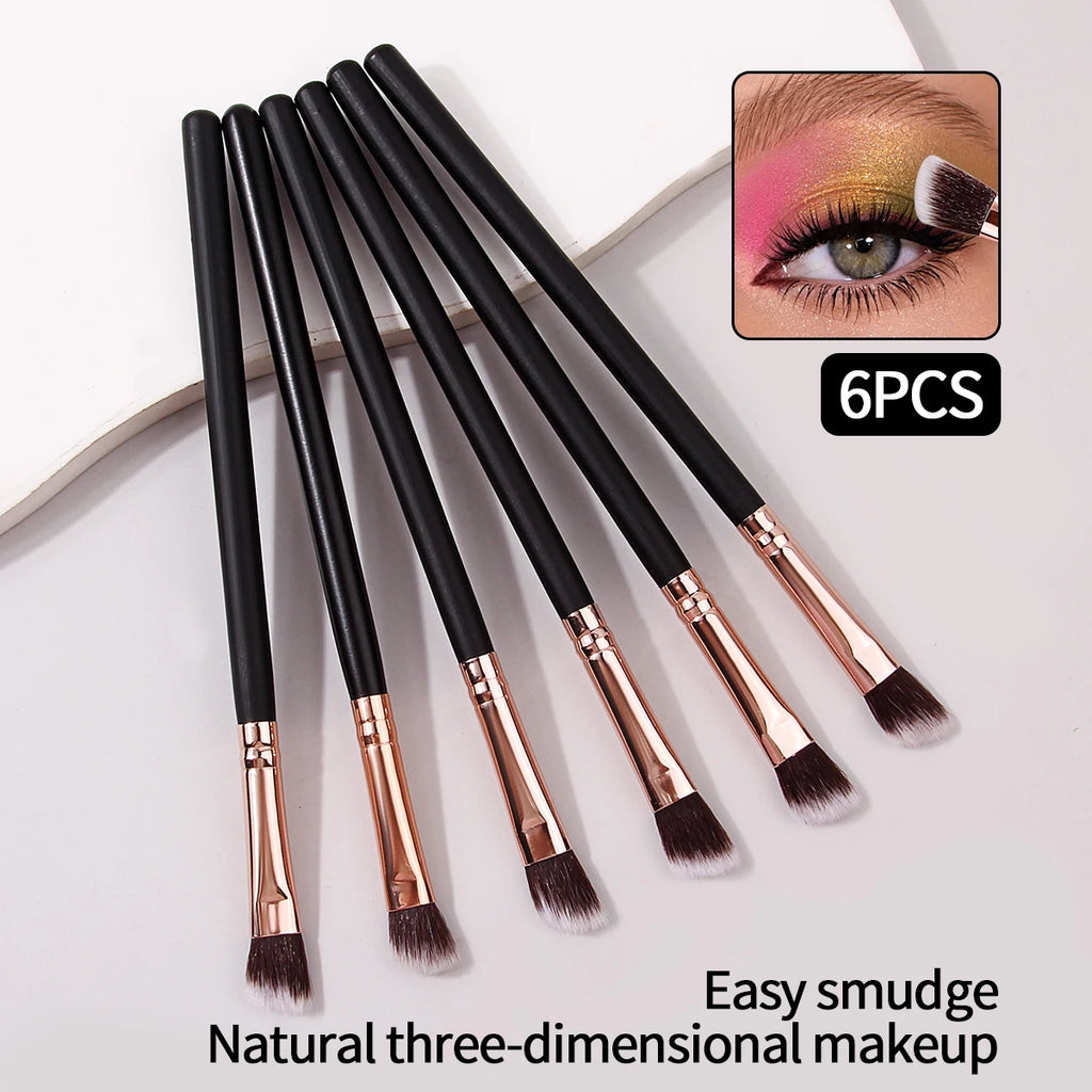 KOSSHOW 6-Pc Eye Makeup Brush Set | Shadow & Blending Eye Makeup Brush Set QXL