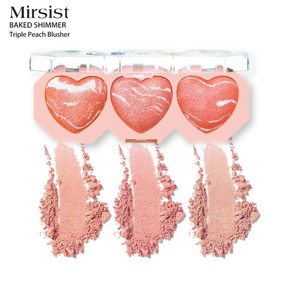 3-Color Cream Blush & Highlighter Palette | Waterproof Contour Cream Blush Palette QXL