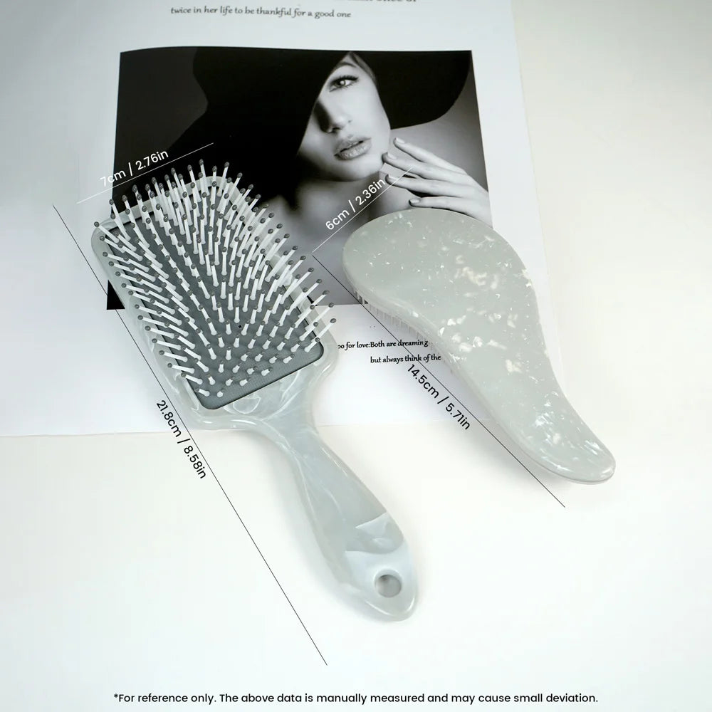 Marble-Texture Hair Brush | Oval & Rectangular Detangling Hair Detangling Brush QXL