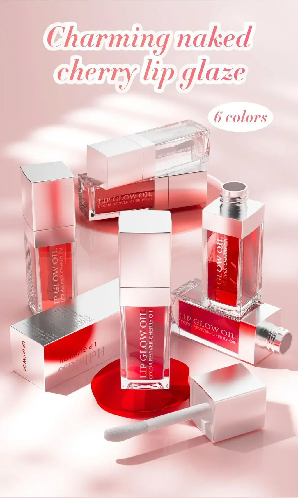 Hellokiss Lip Glow Oil 8ml | Cherry Glossy Moisturizing Lip Oil Lip Glow Oil QXL