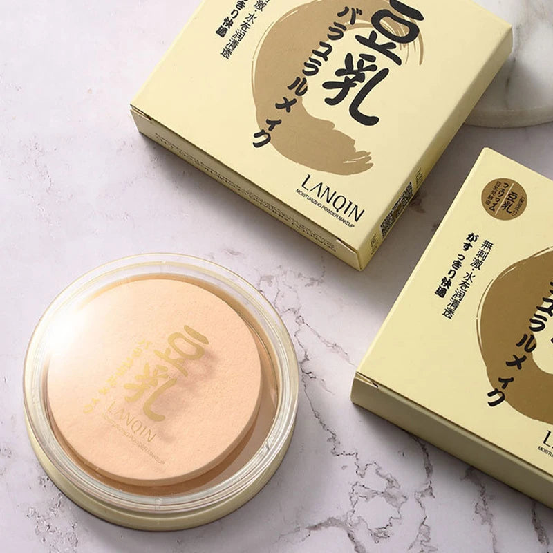 Soy Milk Pressed Powder – Oil Control, Brightening & Waterproof Pressed Setting Powder QXL