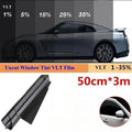 1/5/15/25/35% VLT Car Window Tint Film 50cm×3m UV Protection Heat Insulation Privacy Sun Shade Glass Sticker Foils QXL 3m Transmittance 1