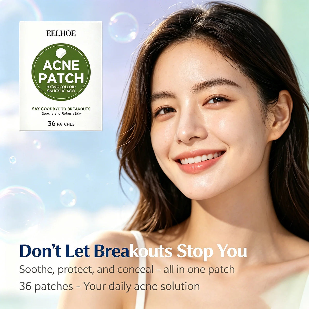 36-Pack Hydrocolloid Acne Patches | Salicylic Acid & Tea Tree Acne Patch QXL