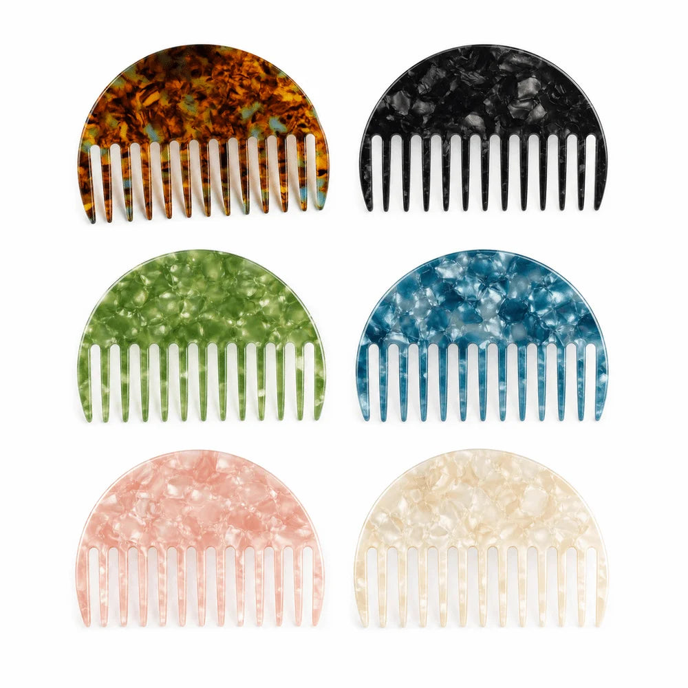 Anti-Static Half-Round Hair Straightening Comb | Acetate Hair Straightening Comb QXL