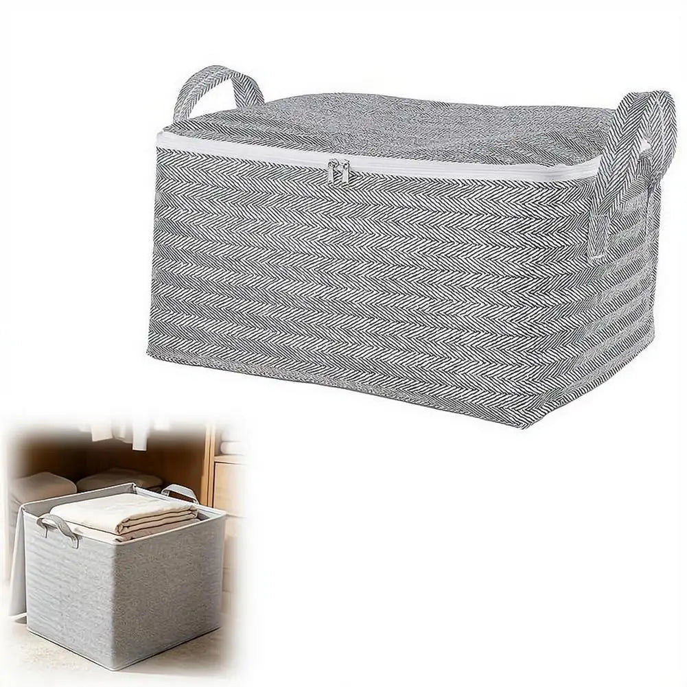 Foldable Clothes Storage Box with Lid | Large Laundry Organizer Clothes Storage Box QXL 30L