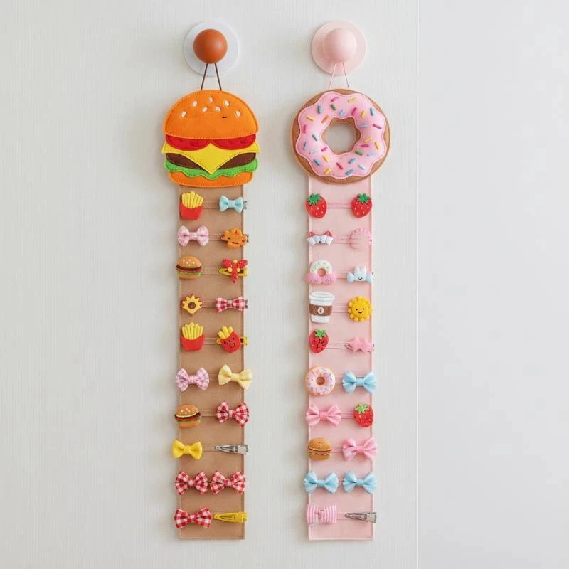 Kids Hair Clip Organizer | Wall-Mount Cartoon Storage Strap Hair Accessory Organizer QXL