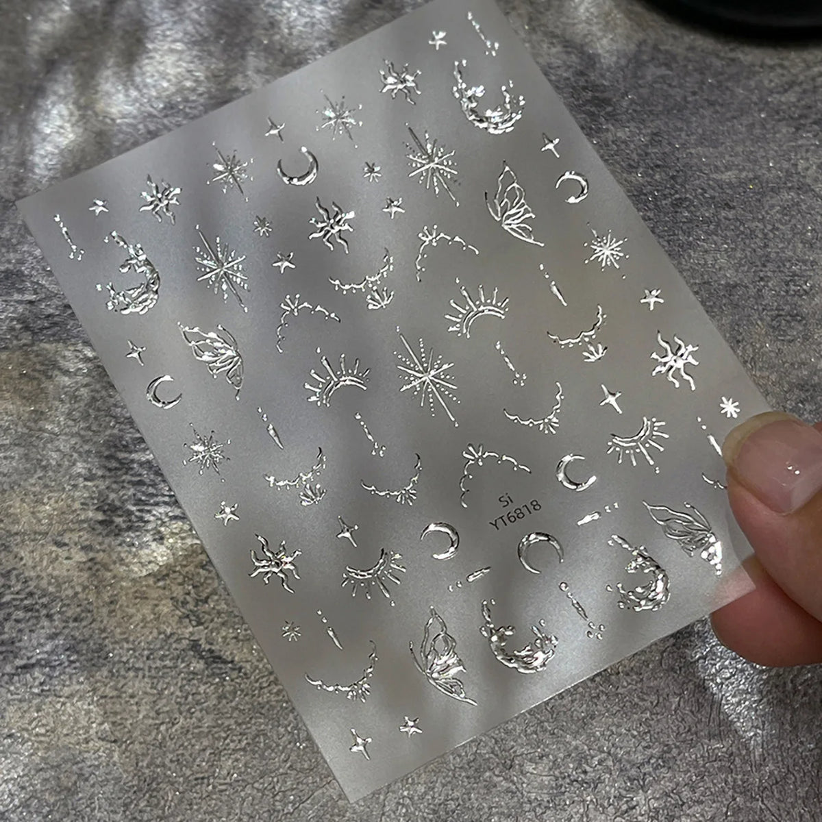 5D Luxury Nail Stickers | Moon Star Butterfly Crystal Diamond Nail Art Stickers QXL
