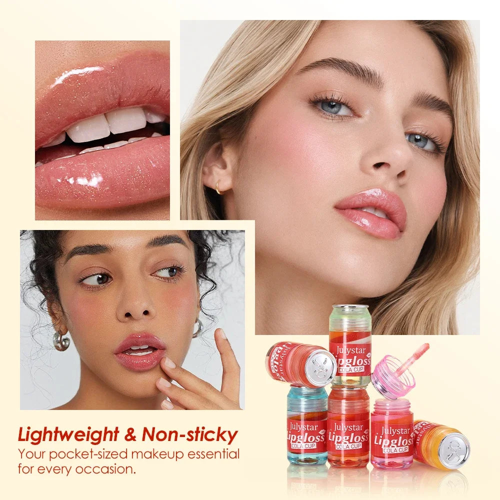Julystar 6-Pack Shimmer Lip Gloss | Buildable Tint, Mini Can Set Shimmer Lip Gloss Set QXL