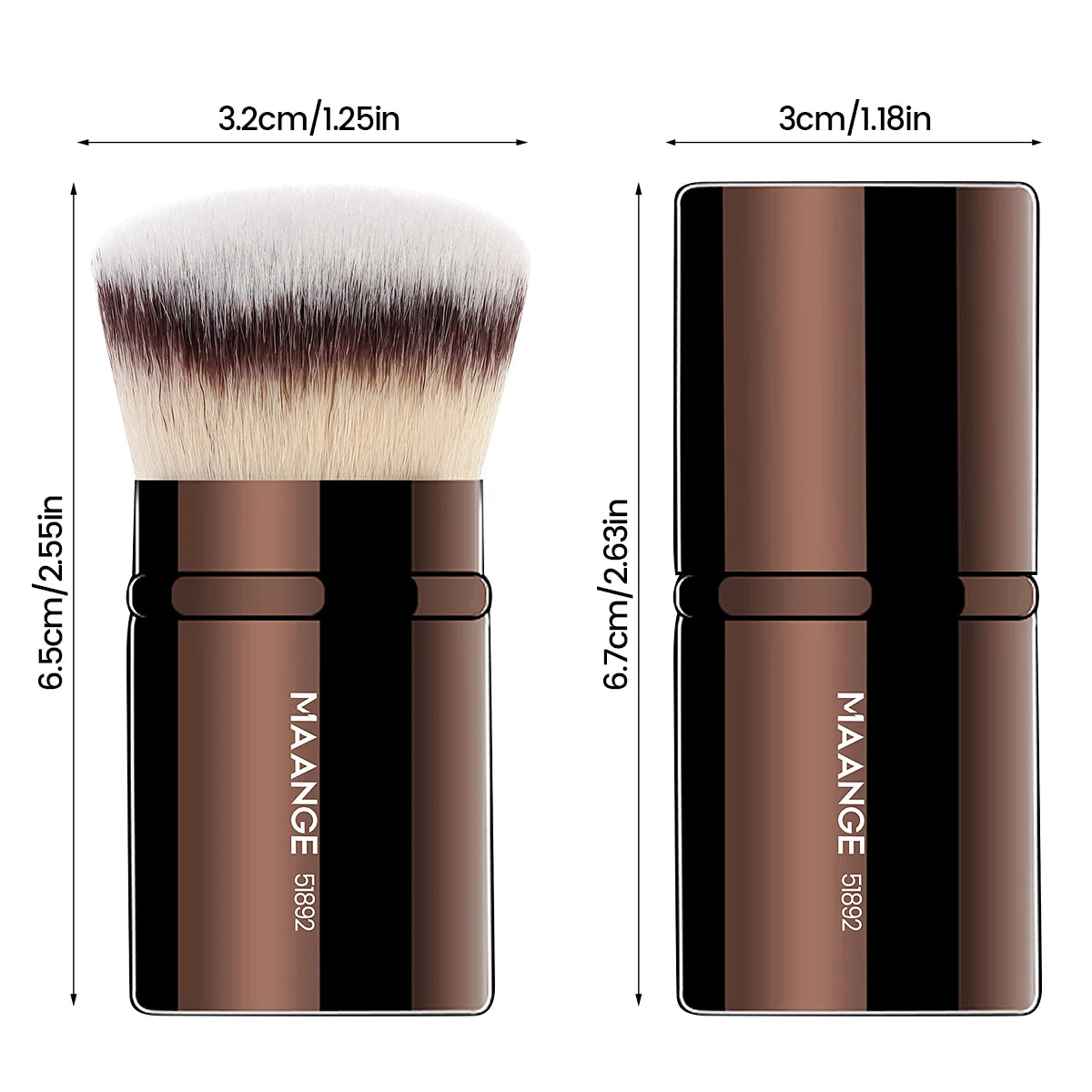 MAANGE Retractable Kabuki Brush – Blush, Powder & Contour Kabuki Makeup Brush QXL