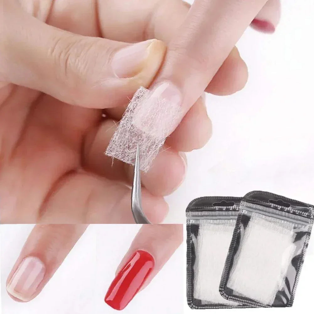 Silk Fiberglass Nail Extension Forms UV Gel Wrap | 10/20/50 Pcs Nail Extension Forms QXL