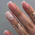 24-Pc Press On Nails Short Square French Tip Y2K Style Press On Nails QXL W386