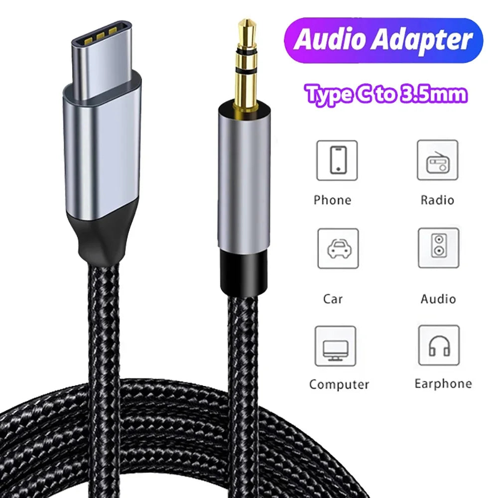 USB-C to 3.5mm AUX Audio Adapter Cable with DAC USB-C Audio Adapter QXL