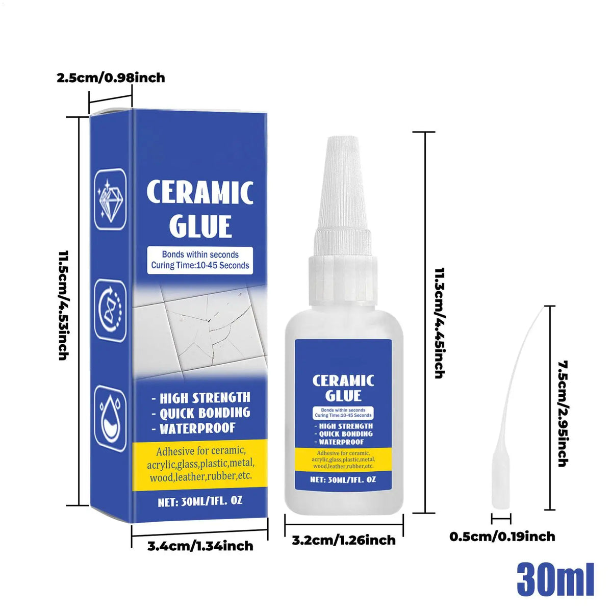 30ml Ceramic Repair Glue | Clear Waterproof Strong Adhesive Ceramic Repair Adhesive QXL
