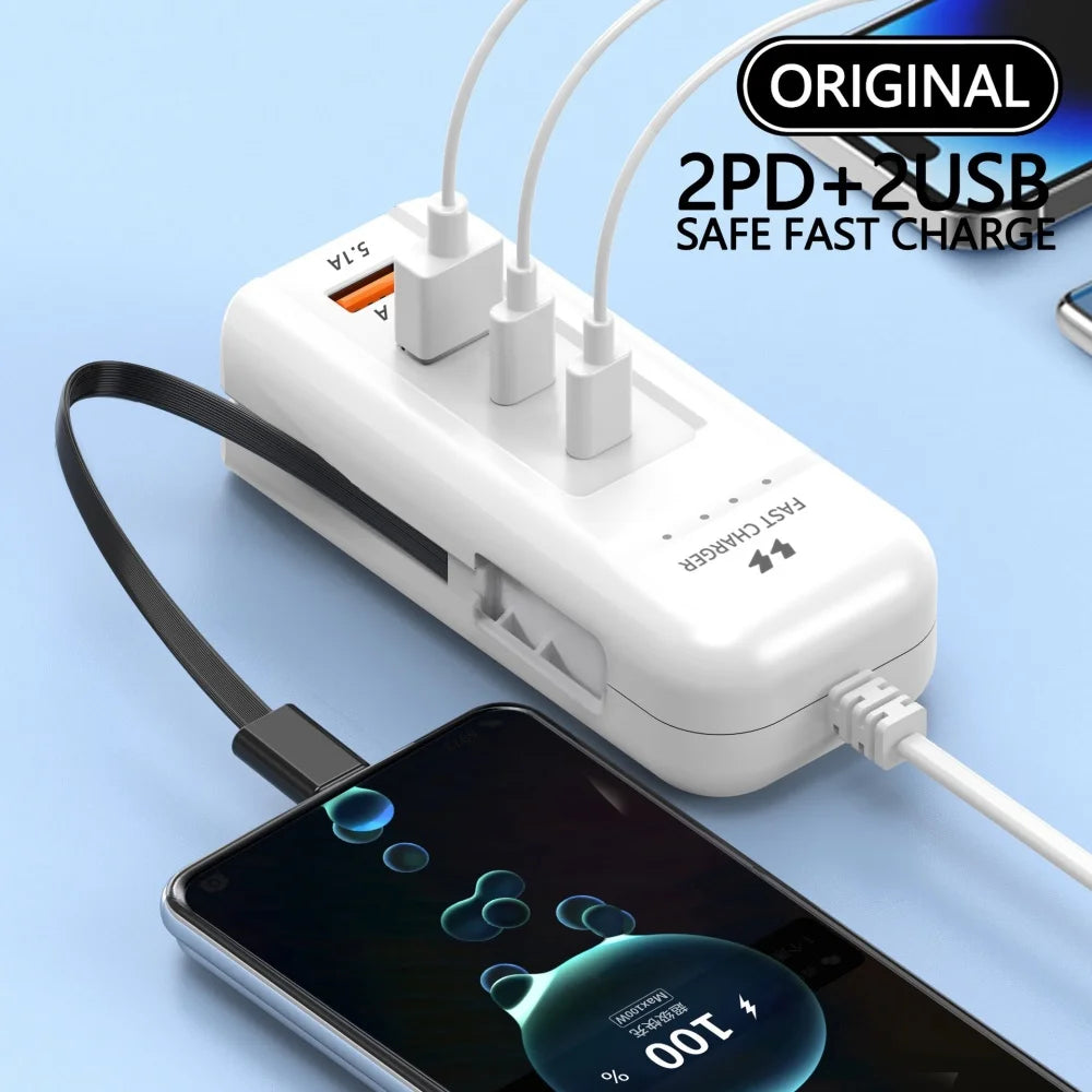 USB-C PD Multiport Fast Charger Wall Adapter | EU US UK Plug Multiport Wall Charger QXL