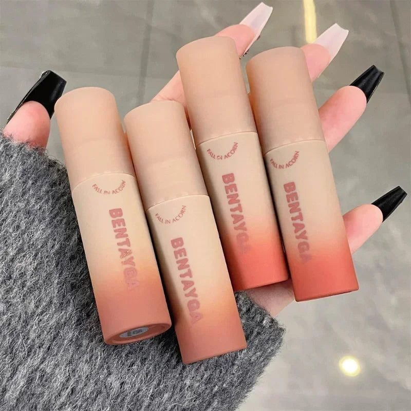 6-Color Matte Liquid Lipstick | Velvet Nude Rose & Red-Brown Liquid Lipstick Set QXL
