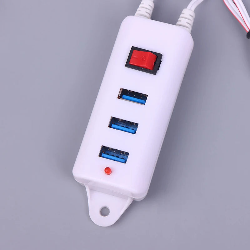 3-Port USB Clip Charger with Switch | Universal Phone Charger USB Clip Charger QXL