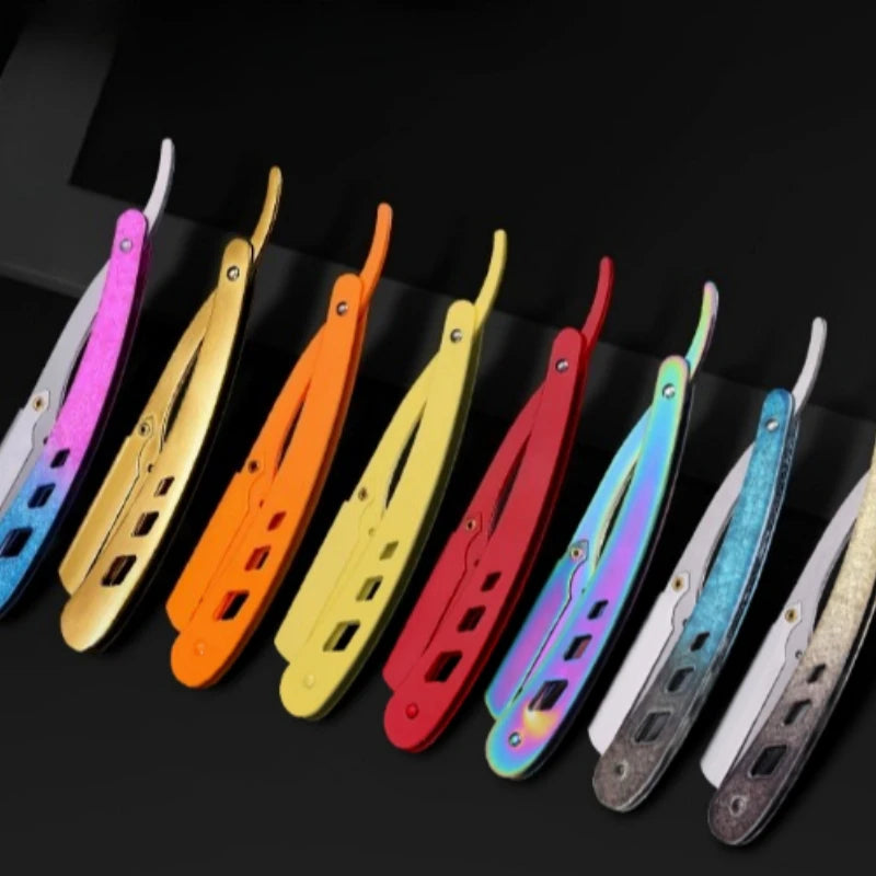 Folding Eyebrow Razor Handle | Stainless Steel Shaving Knife Folding Razor Handle QXL