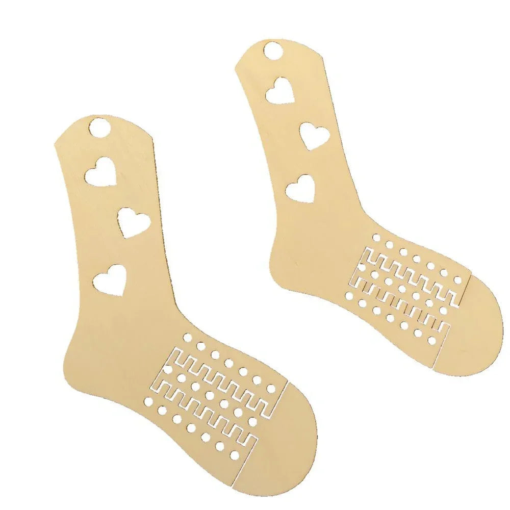 Wooden Sock Blockers Set of 2 | Adjustable Knitting Form Sock Blocker Set QXL