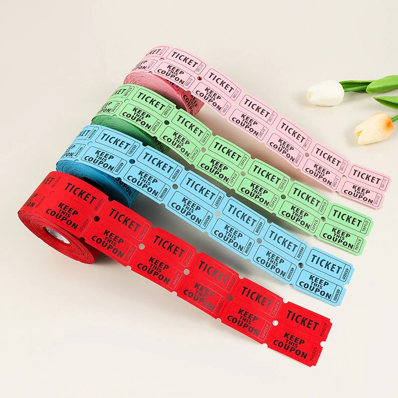 1000-Pc Colorful Raffle Tickets Double Roll | Events & Carnivals Raffle Ticket Roll QXL