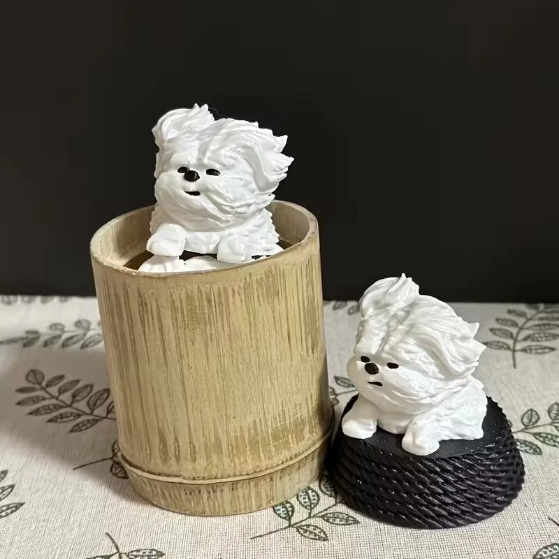 Minimalist Sketch-Style Puppy Statue | Unique Desk Decor Art Decorative Figurine QXL