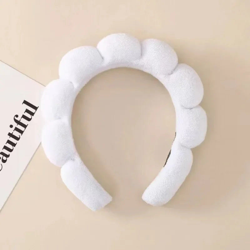 Puffy Spa Headband & Wristband – Microfiber Face Wash Band Spa Headband QXL