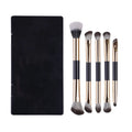 Zoreya 5-Pc Mini Makeup Brush Set | Portable Storage Box Makeup Brush Set QXL 5 pieces of gold