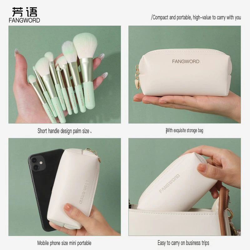 8-Piece Ultra Soft Makeup Brush Set with Storage Bag Makeup Brush Set QXL