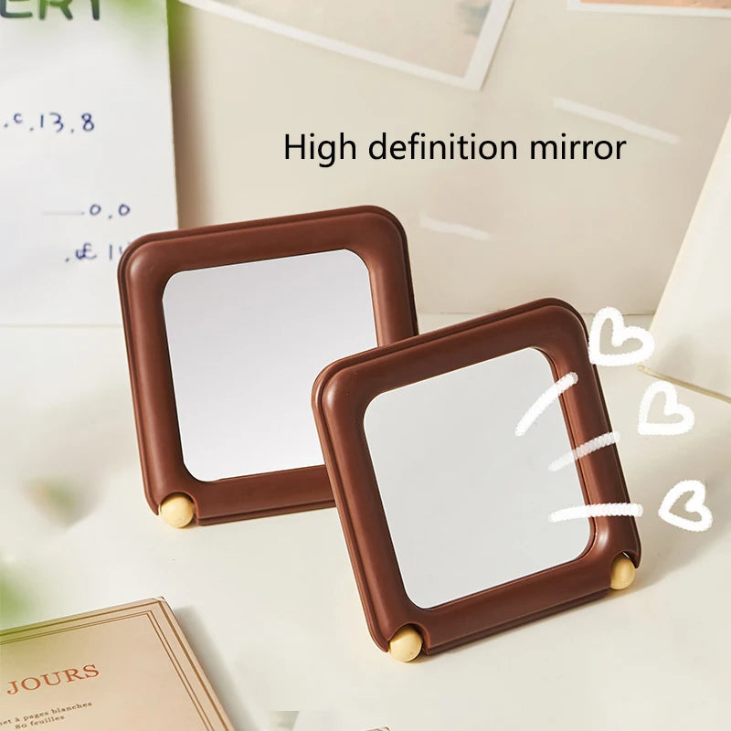 Foldable Makeup Mirror – Cute Chocolate Biscuit Handbag Design Makeup Mirror QXL