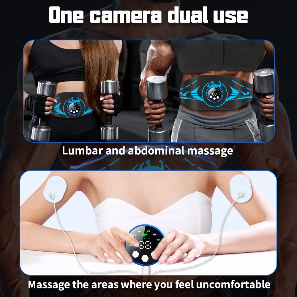 Smart EMS Ab Belt Trainer & Waist Massager | Charging Display EMS Ab Belt QXL