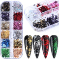 Holographic Nail Glitter Foils | 3D Sequin Nail Art Charms Nail Glitter Foils QXL WHITE