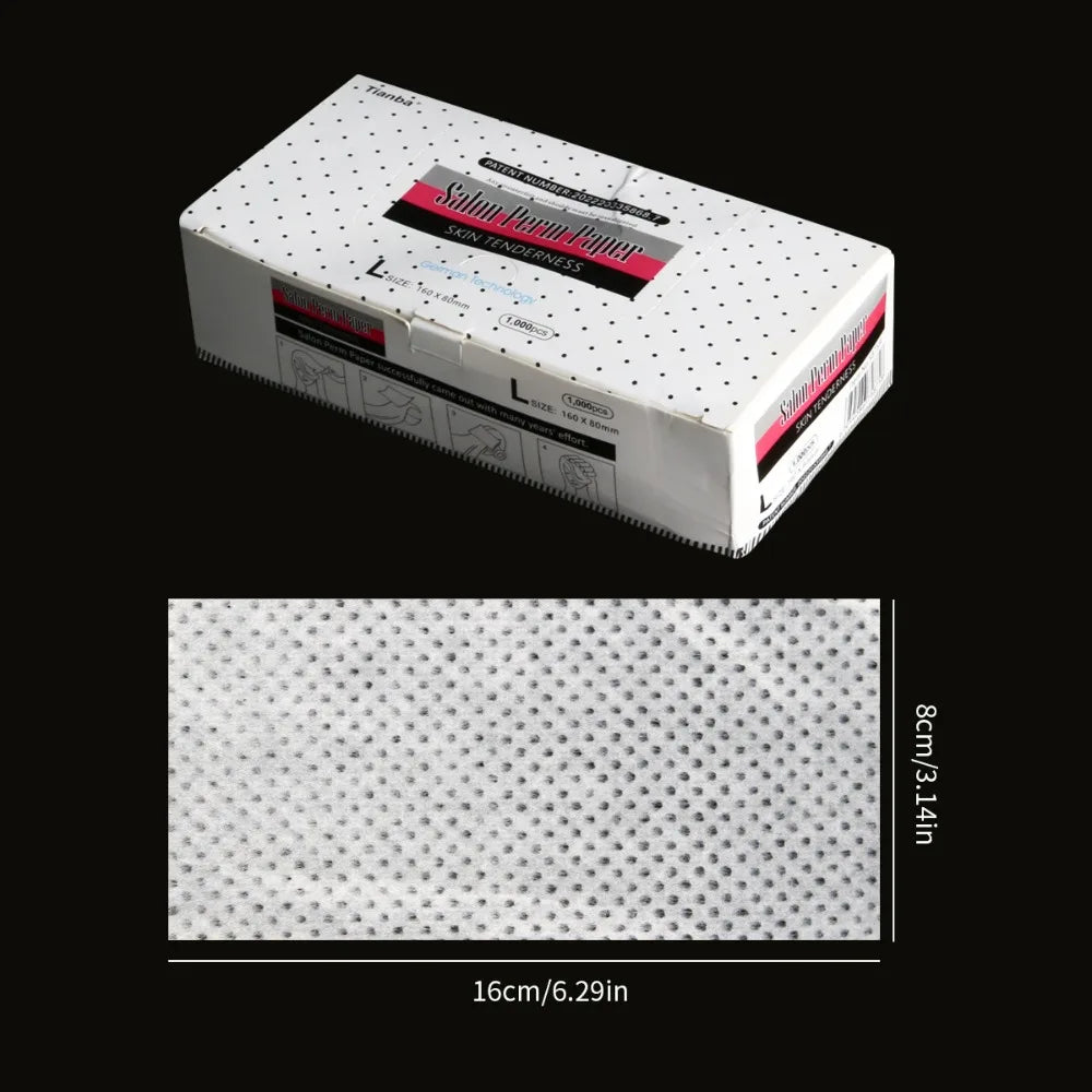 1000-Sheet Disposable Hair Perm Papers S/M/L/XL | Salon Pack Hair Perm Papers QXL 160x80mm