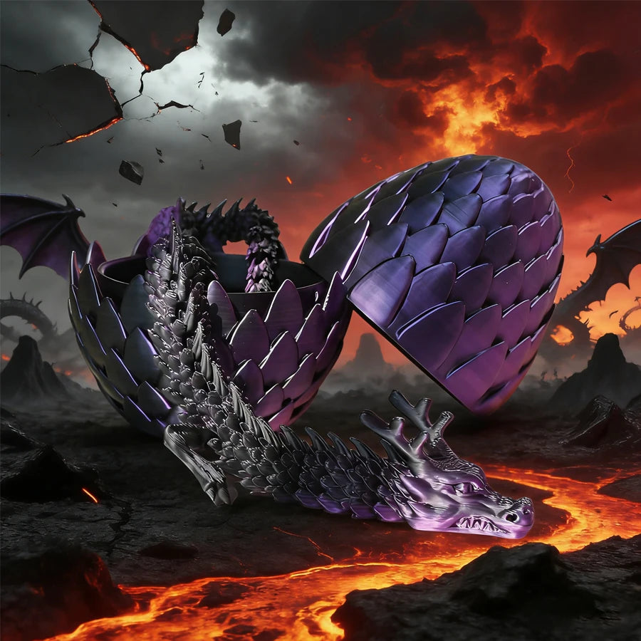 Articulated 3D Printed Dragon Model 60cm + Egg | Fantasy Decor Collectible Dragon Figure QXL