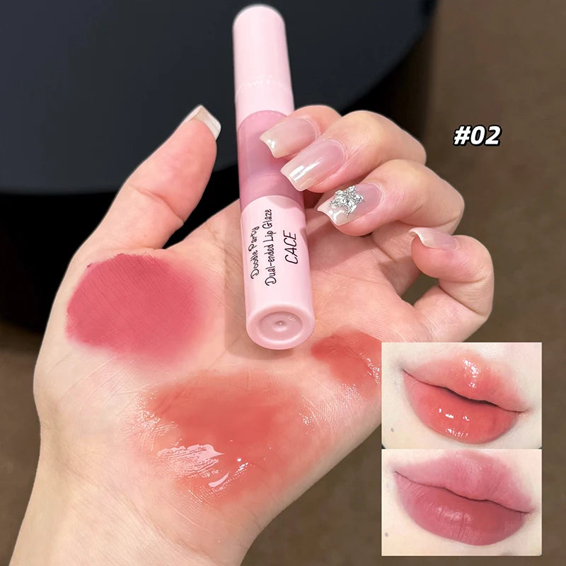 CACE 2-in-1 Mirror Lip Gloss & Matte Lip Stain Stick Lip Gloss Stain QXL
